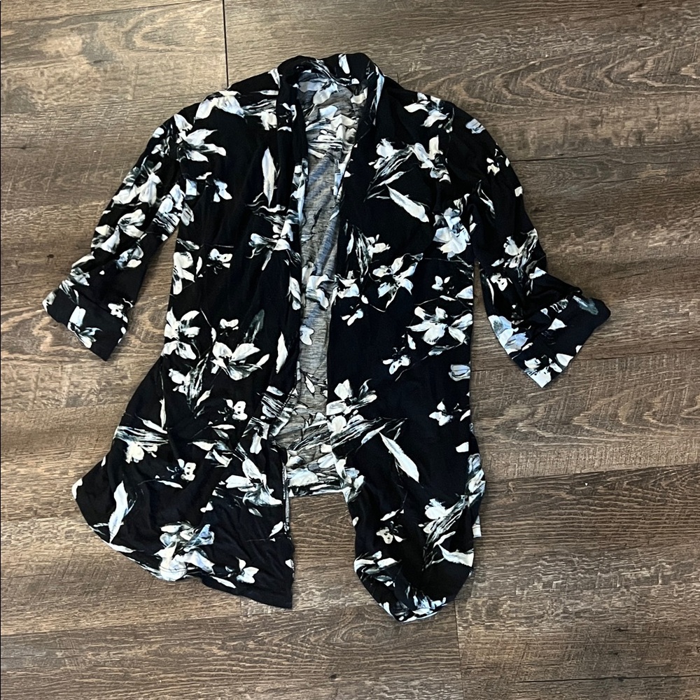 Floral Black and White Women's Jacket